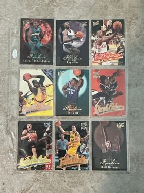 9 fleer ultra basketball card lot with sleeve